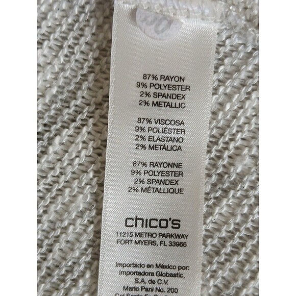 Chico's Womens Sweater Leopard Terrain Hailie High Low Top size 3 (XL ) - Picture 13 of 14